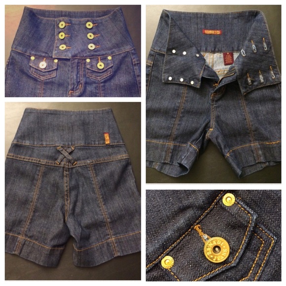 ZANA DI JEANS Hi-Waist Dark Denim Sailor Shorts 🏆 - Picture 4 of 4